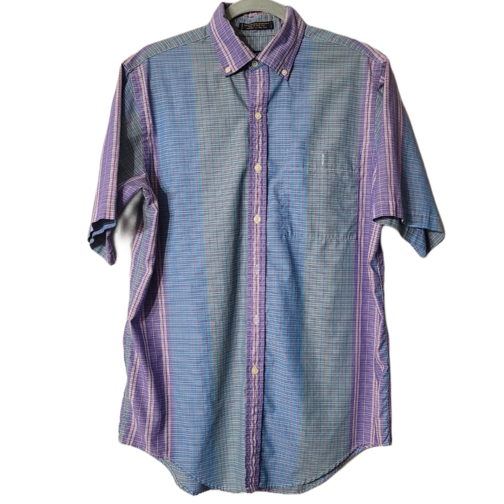 Alexander Julian Blue and Purple Casual Button Down Shirt